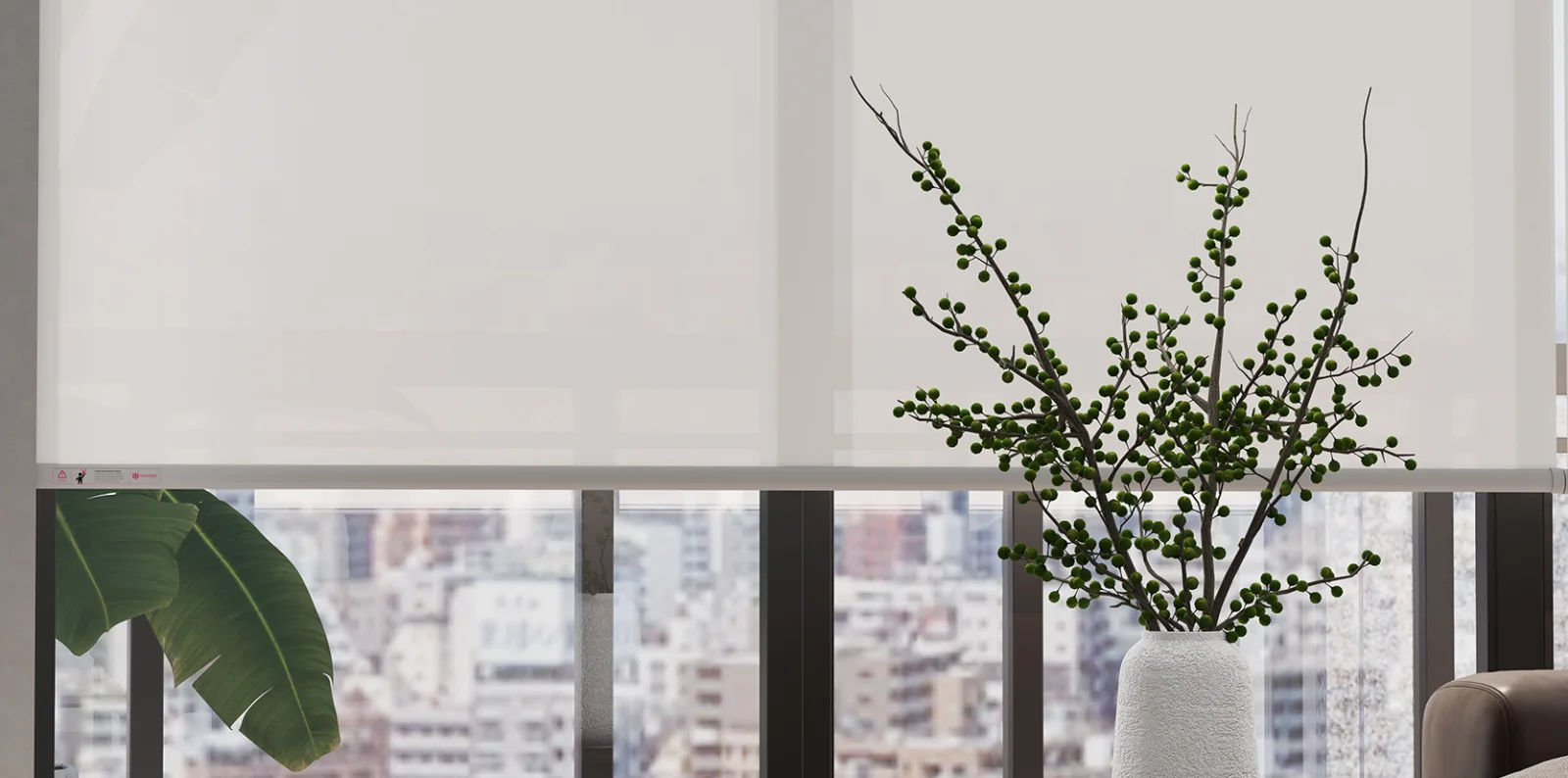 MODERO Roller Shades in an interior setting.